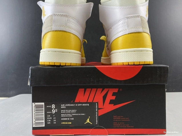 Reps LUCY White 1 Powder NRG Yellow-Cone AQ0818-149 Off-White Jordan x Air Dark 0806